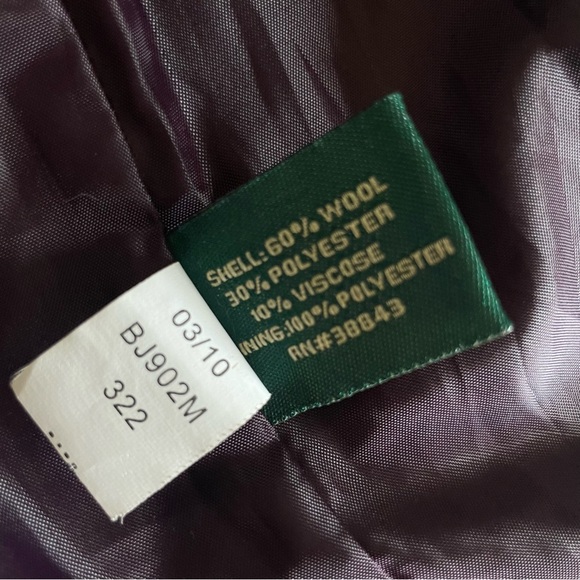 Larry Levine Women’s Sport Purple Wool Long Jacket - Picture 9 of 14